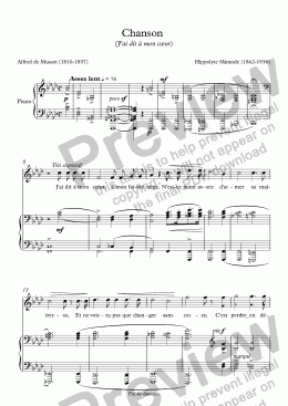 page one of Chanson  (Hippolyte Mirande / Musset)