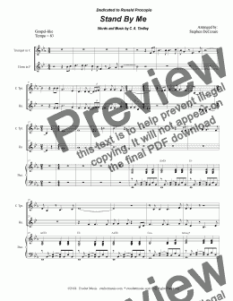 page one of Stand By Me (Duet for C-Trumpet and French Horn)