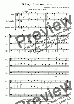 page one of 8 Easy Christmas Trios for Viola, Cello and Double Bass