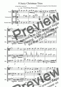 page one of 8 Jazzy Christmas Trios for Viola, Cello and Double Bass