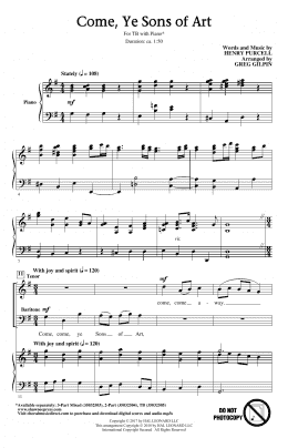 page one of Come, Ye Sons Of Art (arr. Greg Gilpin) (TB Choir)