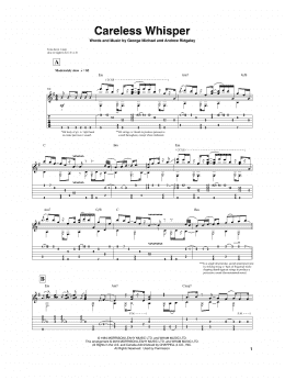 page one of Careless Whisper (Guitar Tab)