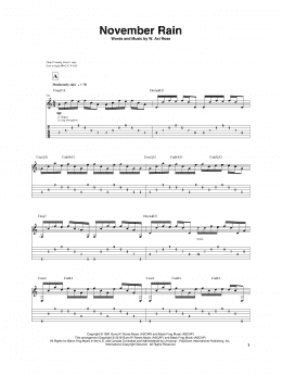 page one of November Rain (Guitar Tab)