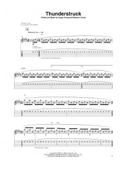 page one of Thunderstruck (Guitar Tab)