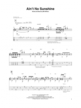 page one of Ain't No Sunshine (Guitar Tab)