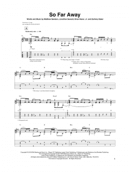 page one of So Far Away (Guitar Tab)