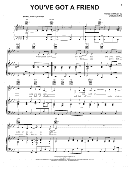 page one of You've Got A Friend (Piano, Vocal & Guitar Chords (Right-Hand Melody))