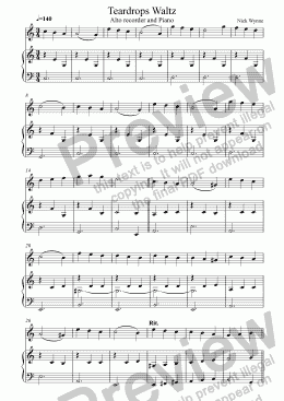 page one of Teardrops Waltz