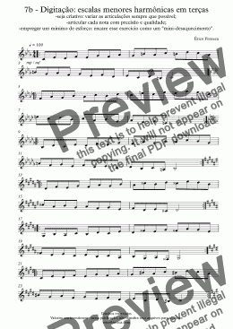 page one of Fingers speed: harmonic minor scales in thirds