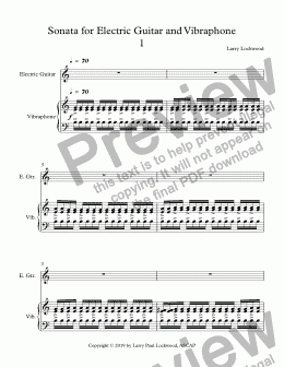 page one of Sonata for Electric Guitar and Vibraphone (extended)