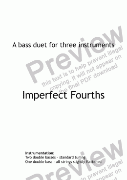 page one of Imperfect fourths - double bass duet (score only)