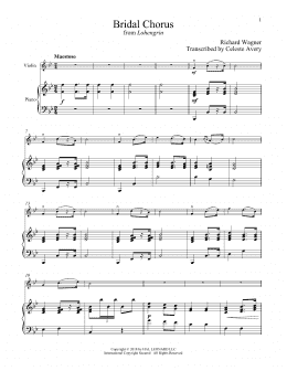 page one of Wedding March (Bridal Chorus) (Violin and Piano)