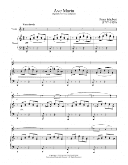 page one of Ave Maria, Op. 52, No. 6 (Violin and Piano)