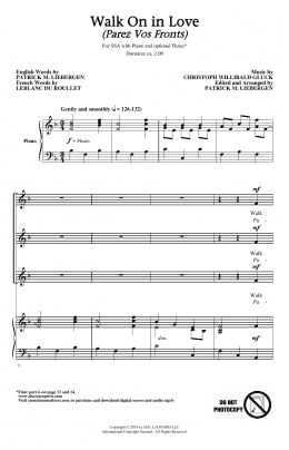 page one of Walk On In Love (Parez Vos Fronts) (arr. Patrick M. Liebergen) (SSA Choir)