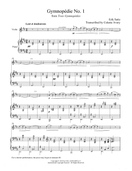 page one of Gymnopedie No. 1 (Violin and Piano)