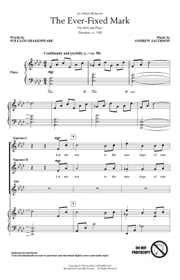page one of The Ever Fixed Mark (SSA Choir)