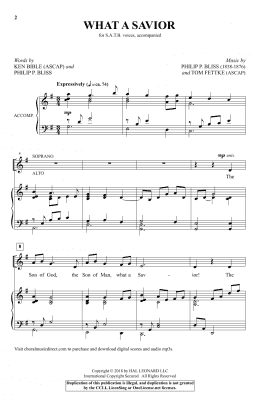 page one of What A Savior (SATB Choir)