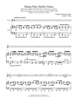 page one of Sheep May Safely Graze (Violin and Piano)