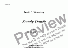 page one of Stately Dance by David Wheatley for clarinet choir