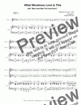 page one of What Wondrous Love (with "Must Jesus Bear The Cross Alone") (Duet for C-Instruments)