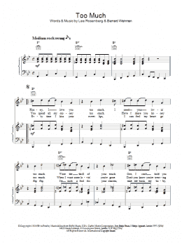 page one of Too Much (Piano, Vocal & Guitar Chords)