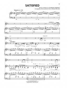 page one of Satisfied (from Hamilton) (Piano & Vocal)