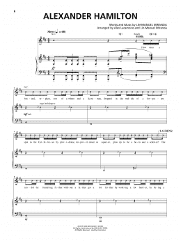 page one of Alexander Hamilton (from Hamilton) (Piano & Vocal)