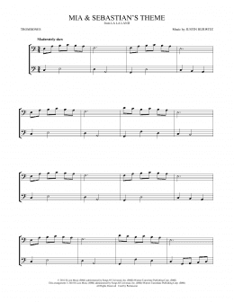 page one of Mia & Sebastian's Theme (from La La Land) (Trombone Duet)