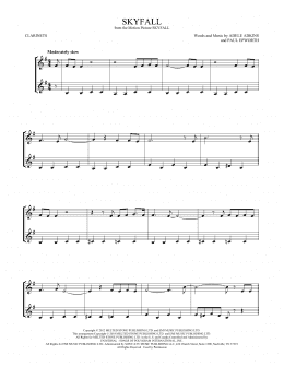 page one of Skyfall (Clarinet Duet)