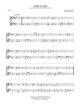 page one of Time Warp (Violin Duet)