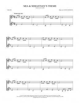 page one of Mia & Sebastian's Theme (from La La Land) (Violin Duet)