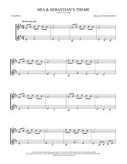 page one of Mia & Sebastian's Theme (from La La Land) (Trumpet Duet)