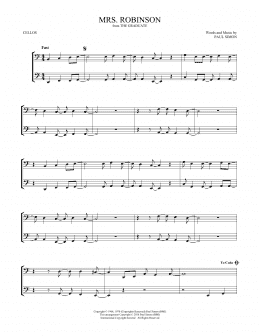 page one of Mrs. Robinson (Cello Duet)