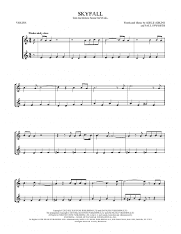 page one of Skyfall (Violin Duet)