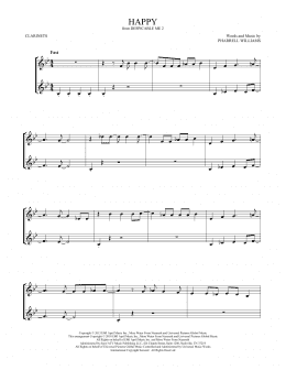 page one of Happy (from Despicable Me 2) (Clarinet Duet)