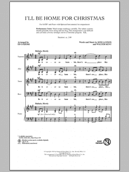 page one of I'll Be Home For Christmas (SATB Choir)