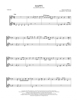 page one of Happy (from Despicable Me 2) (Violin Duet)