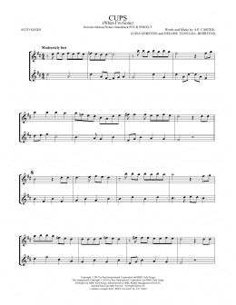 page one of Cups (When I'm Gone) (from Pitch Perfect) (Alto Sax Duet)