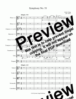 page one of Symphony No 35 - Score and parts