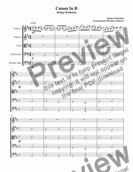 page one of Pachelbel's Canon In D