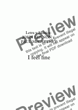 page one of I feel fine