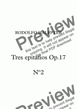 page one of Tres epitafios  Op.17 Nº2 Para la sepultura de Dulcinea