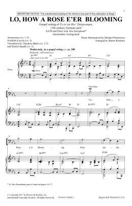 page one of Lo, How A Rose E'er Blooming (SATB Choir)