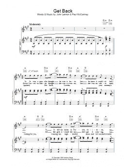 page one of Get Back (Piano, Vocal & Guitar Chords)