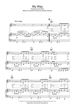 page one of My Way (Piano, Vocal & Guitar Chords (Right-Hand Melody))