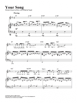 page one of Your Song (Piano, Vocal & Guitar Chords)