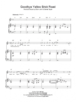 page one of Goodbye Yellow Brick Road (Piano, Vocal & Guitar Chords)