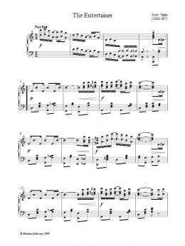 page one of The Entertainer (Piano Solo)