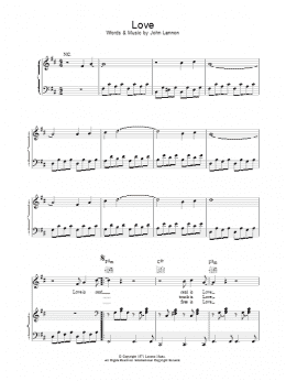 page one of Love (Piano, Vocal & Guitar Chords)