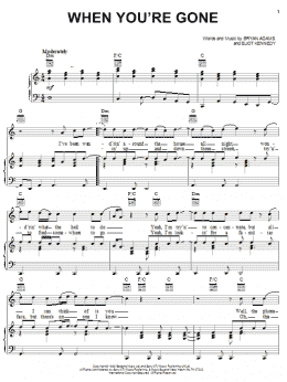 page one of When You're Gone (Piano, Vocal & Guitar Chords (Right-Hand Melody))